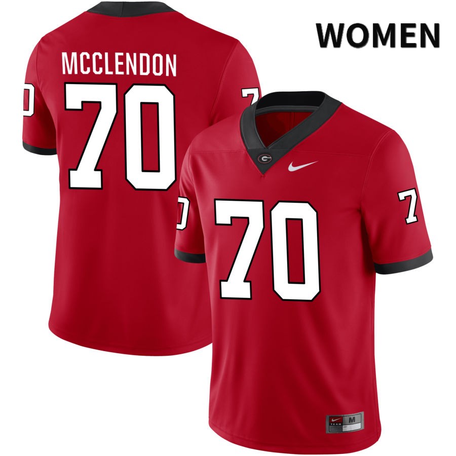 Georgia Bulldogs Women's Warren McClendon #70 Red 2022 NIL Stitched College UGA Football Jersey 23SW014TO